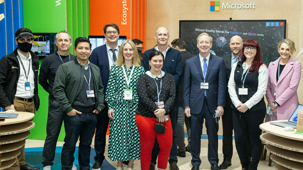 Brad Smith of Microsoft photographed with his team at COP26 in Glasgow