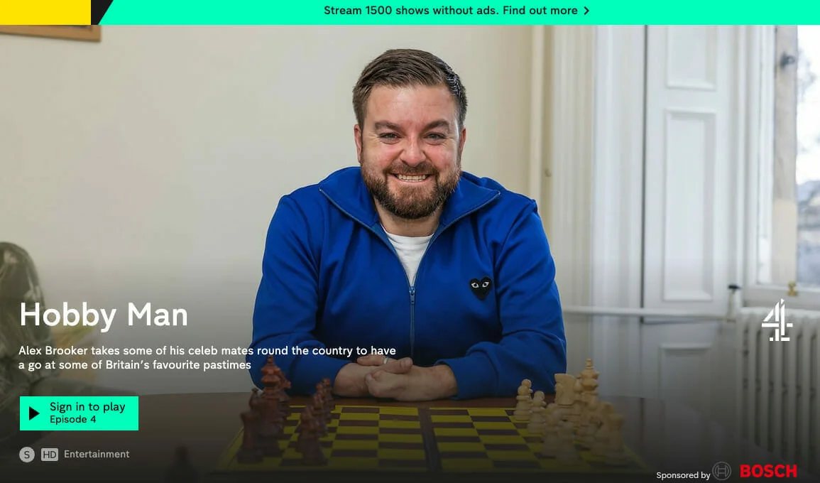 Alex Brooker for Channel 4 – Hobby Man